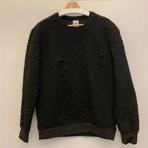 NWOT Black Zara Man Skull Embossed Sweatshirt